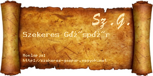 Szekeres Gáspár névjegykártya